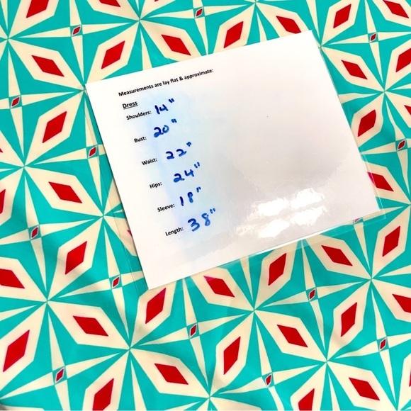 Pink Blush Geometric Print Dress  Size Large - Picture 8 of 9